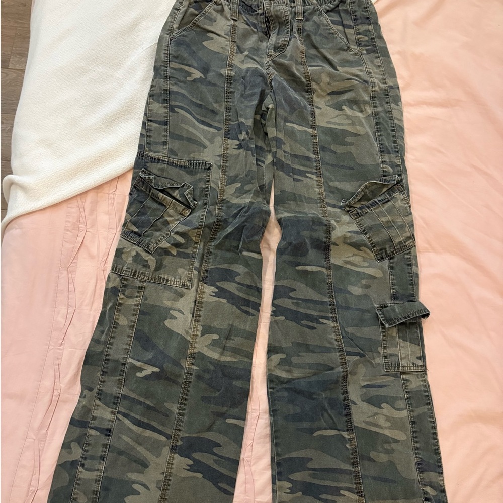 BDG Green Camo Boot-Cut Cargo Pants
